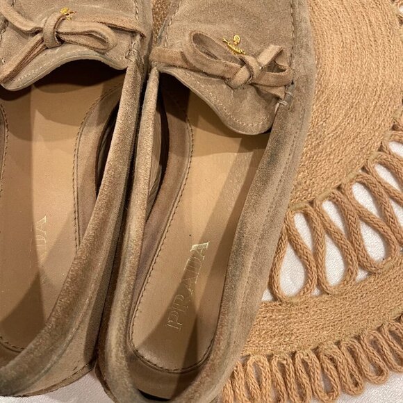 Prada Suede Bow Drivers Tan Leather Size EU 38 - Picture 9 of 15